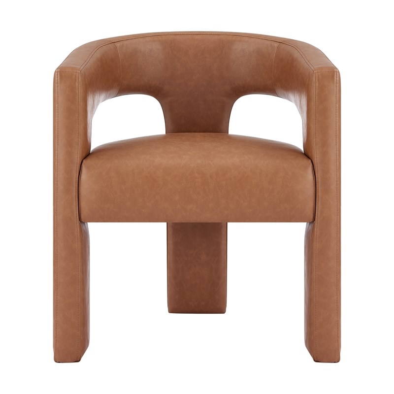 NPD Furniture Sherlyn Faux Leather Dining Side Chair in Vintage Cider