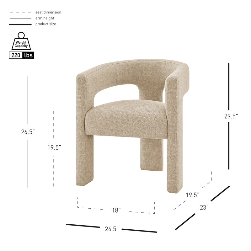 NPD Furniture Sherlyn Fabric Dining Side Chair in Barley Beige