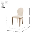 NPD Furniture Eldoris Fabric Dining Side Chair in Beige (Set of 2)