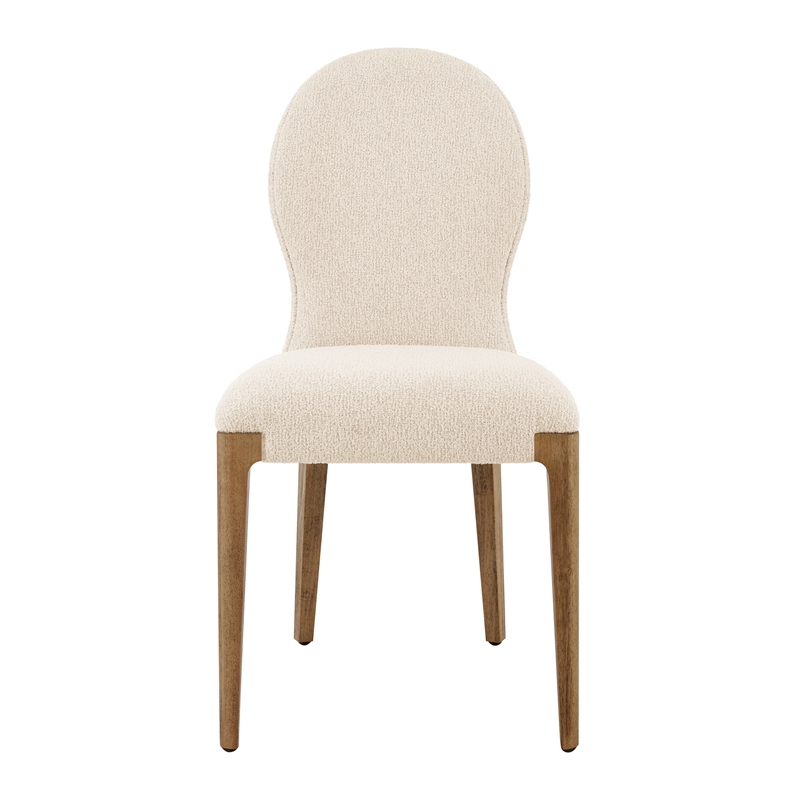 NPD Furniture Eldoris Fabric Dining Side Chair in Beige (Set of 2)