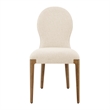 NPD Furniture Eldoris Fabric Dining Side Chair in Beige (Set of 2)