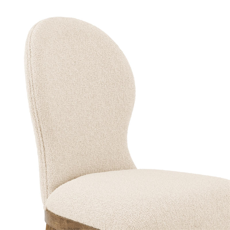 NPD Furniture Eldoris Fabric Dining Side Chair in Beige (Set of 2)