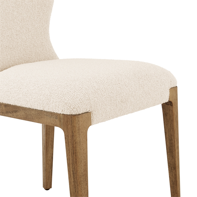 NPD Furniture Eldoris Fabric Dining Side Chair in Beige (Set of 2)