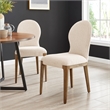 NPD Furniture Eldoris Fabric Dining Side Chair in Beige (Set of 2)