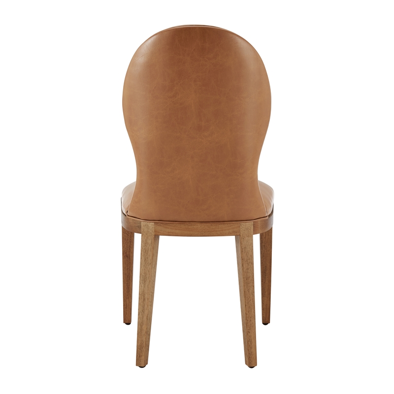 NPD Furniture Eldoris PU Dining Side Chair in Borneo Chocolate (Set of 2)