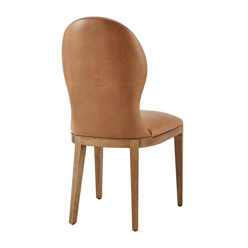 NPD Furniture Eldoris PU Dining Side Chair in Borneo Chocolate (Set of 2)
