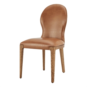 NPD Furniture Eldoris PU Dining Side Chair in Borneo Chocolate (Set of 2)