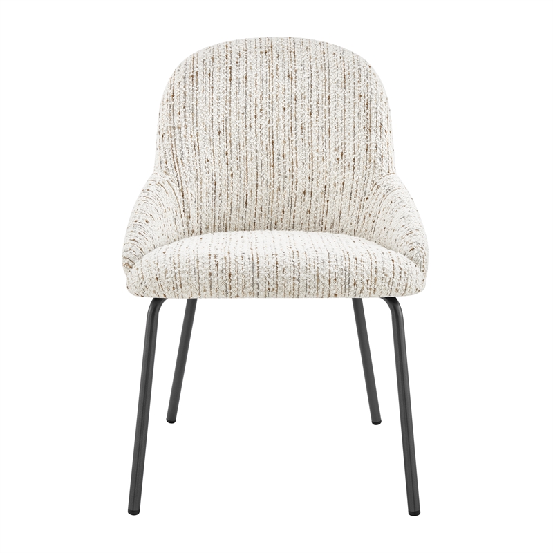 NPD Furniture Katrisa Fabric Dining Side Chair in Zenith White (Set of 2)