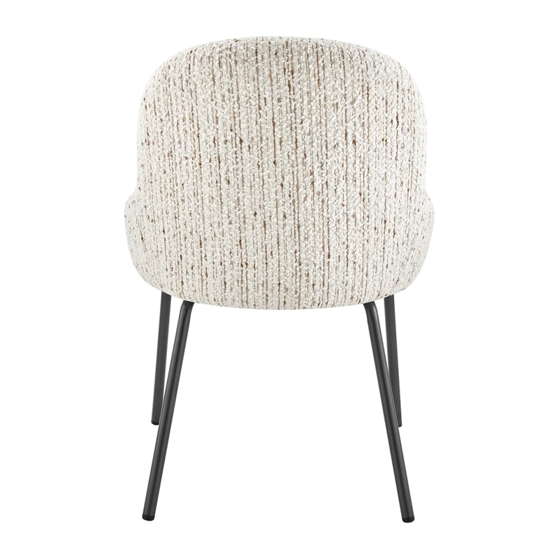 NPD Furniture Katrisa Fabric Dining Side Chair in Zenith White (Set of 2)