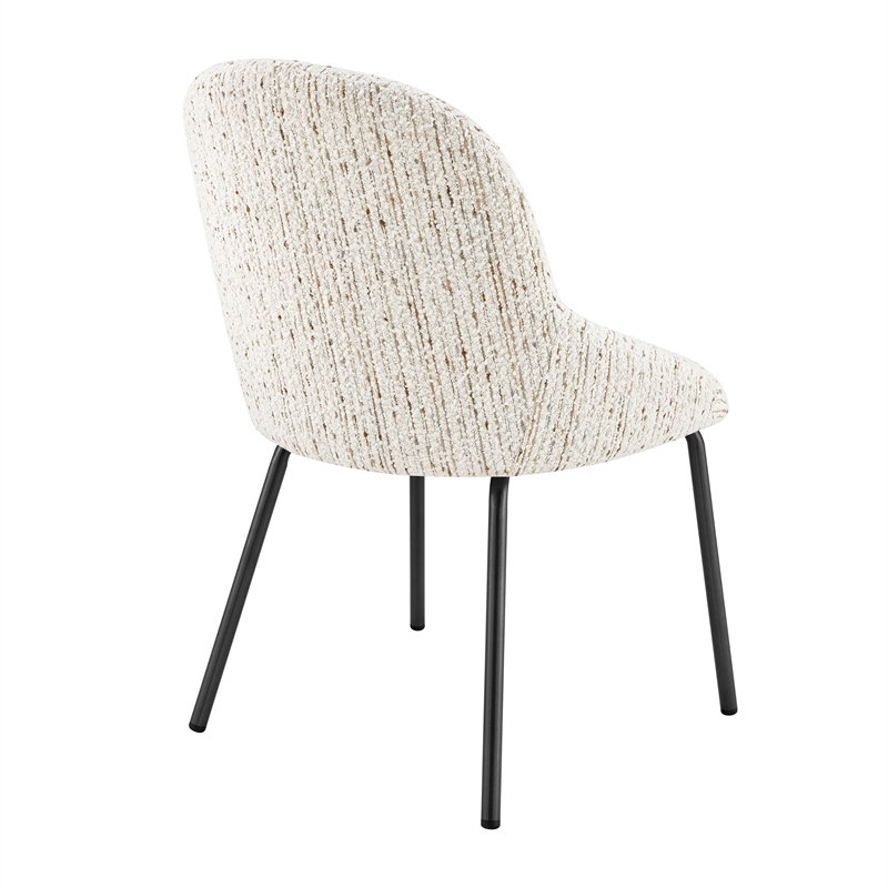 NPD Furniture Katrisa Fabric Dining Side Chair in Zenith White (Set of 2)