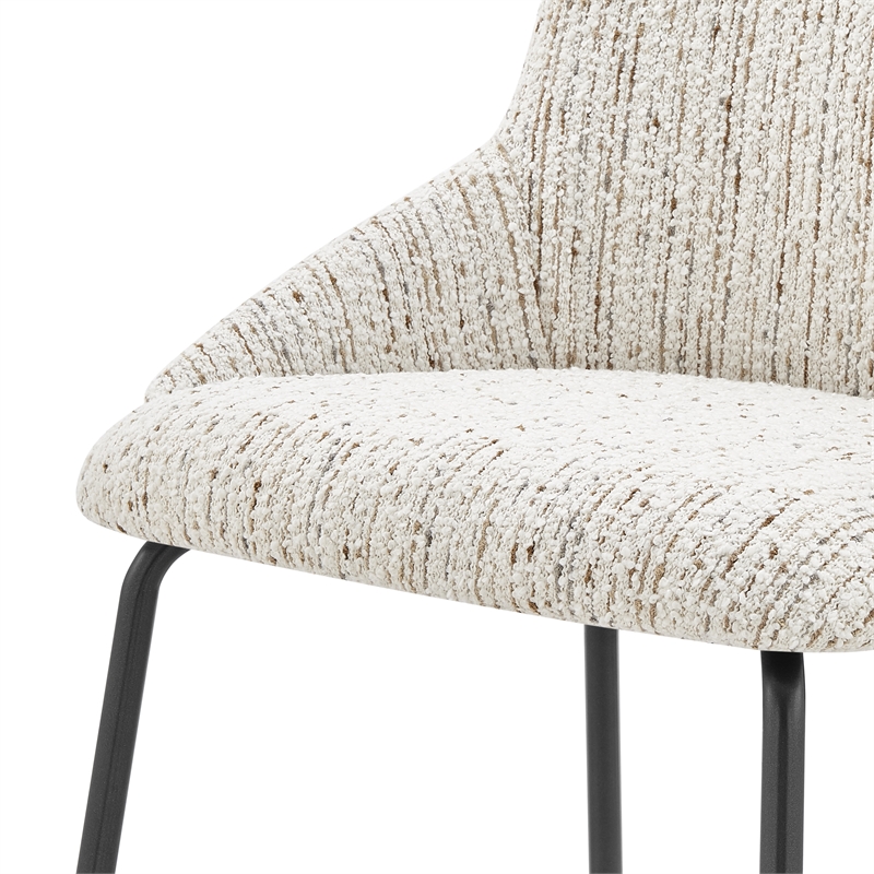 NPD Furniture Katrisa Fabric Dining Side Chair in Zenith White (Set of 2)
