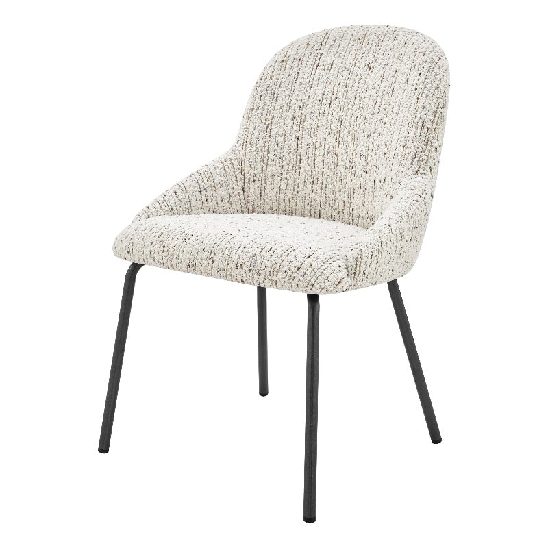 NPD Furniture Katrisa Fabric Dining Side Chair in Zenith White (Set of 2)
