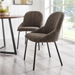 NPD Furniture Katrisa Fabric Dining Side Chair in Zenith Brown (Set of 2)