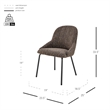 NPD Furniture Katrisa Fabric Dining Side Chair in Zenith Brown (Set of 2)
