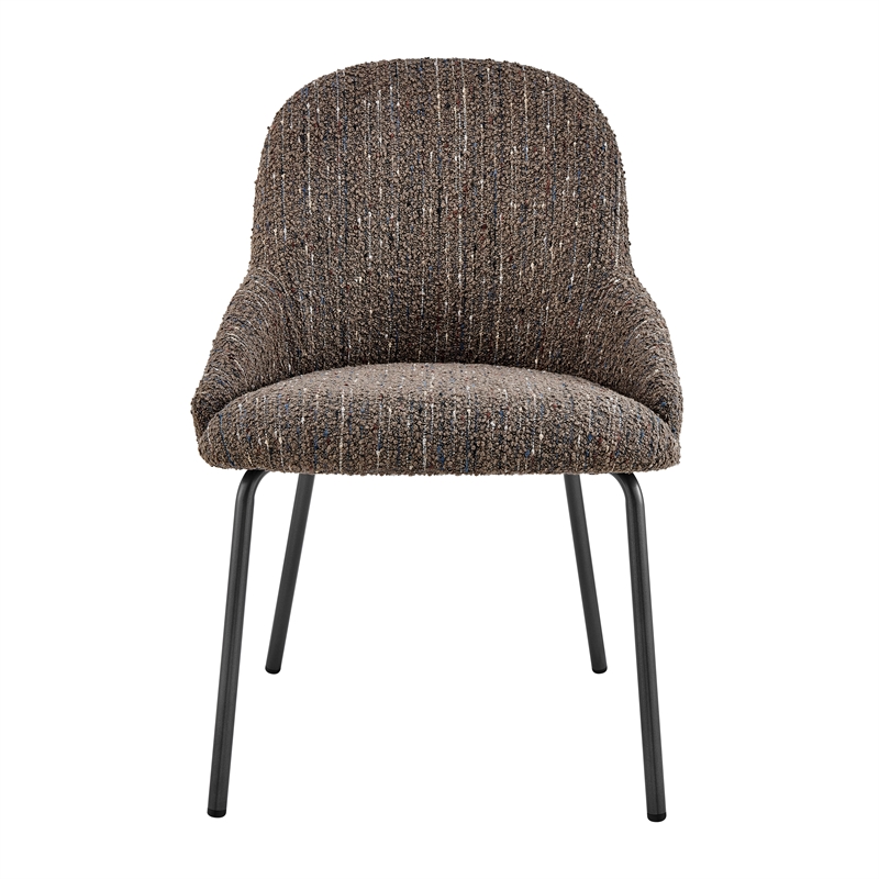 NPD Furniture Katrisa Fabric Dining Side Chair in Zenith Brown (Set of 2)