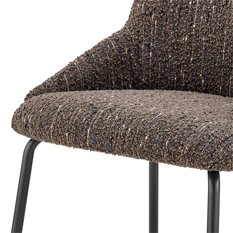 NPD Furniture Katrisa Fabric Dining Side Chair in Zenith Brown (Set of 2)
