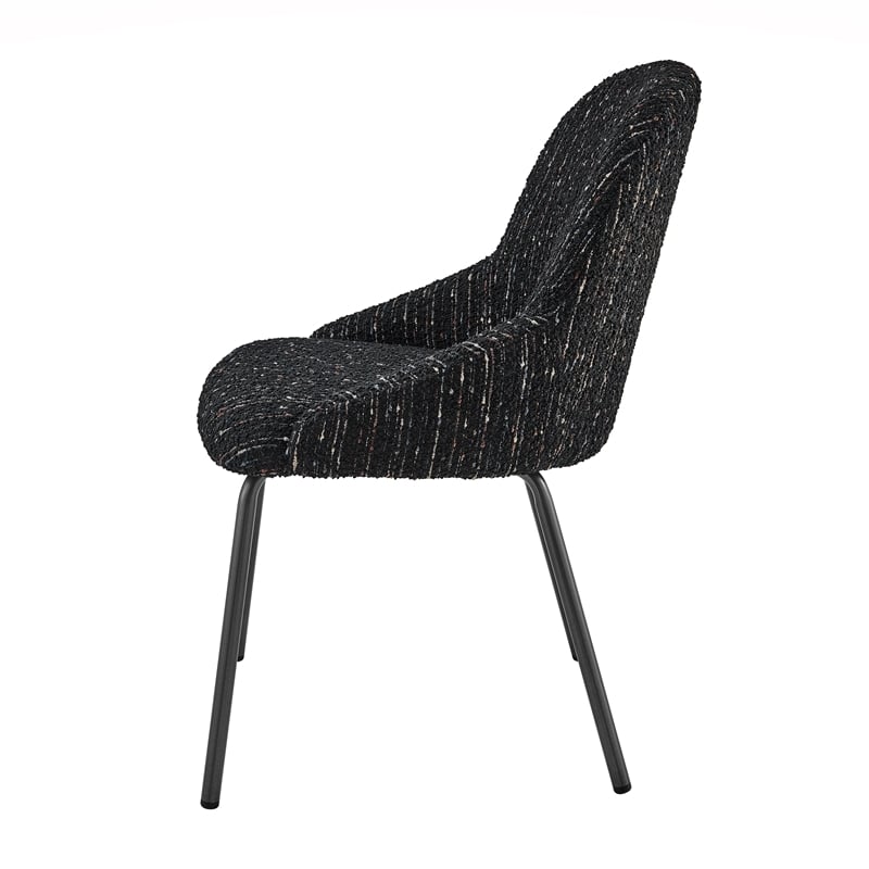 NPD Furniture Katrisa Fabric Dining Side Chair in Zenith Black (Set of 2)