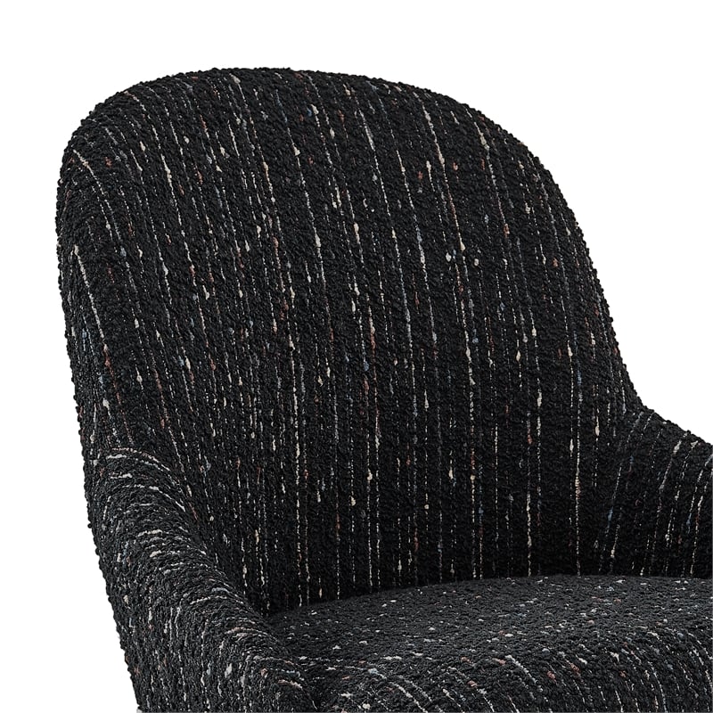 NPD Furniture Katrisa Fabric Dining Side Chair in Zenith Black (Set of 2)