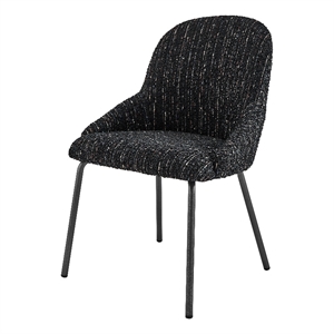 NPD Furniture Katrisa Fabric Dining Side Chair in Zenith Black (Set of 2)
