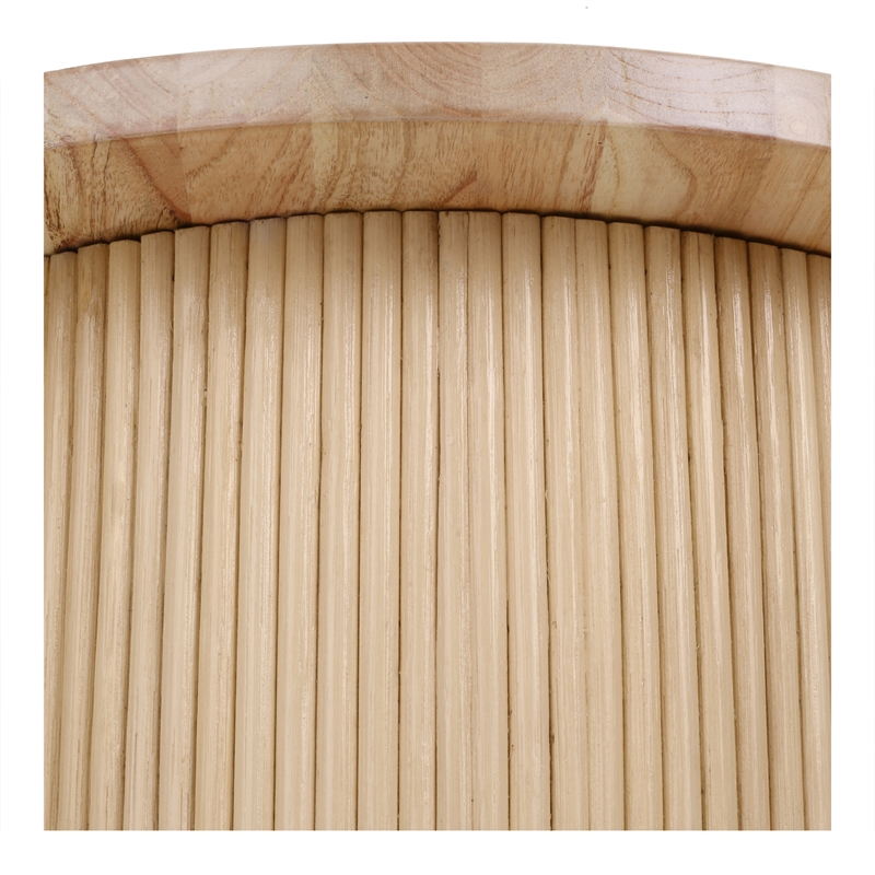 NPD Furniture Kiefer Rattan Side/End Table w/ Wood Top in Natural