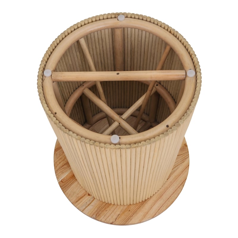 NPD Furniture Kiefer Rattan Side/End Table w/ Wood Top in Natural