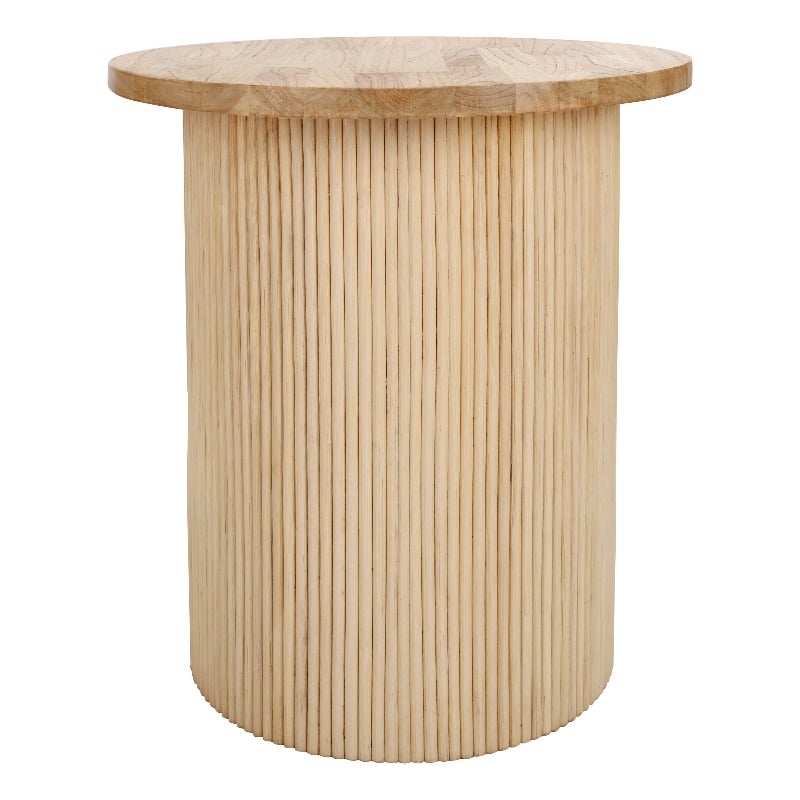 NPD Furniture Kiefer Rattan Side/End Table w/ Wood Top in Natural