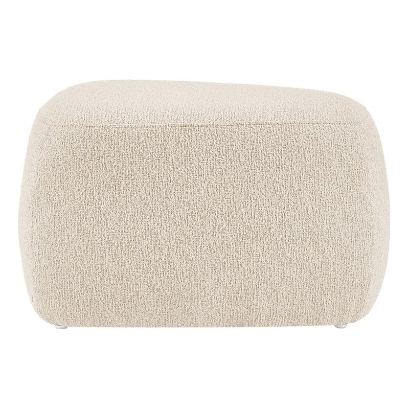 New Pacific Direct Carlese Fabric Small Ottoman in Palladian Beige