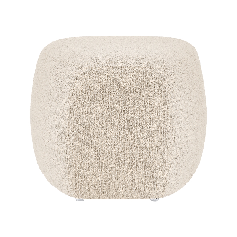 New Pacific Direct Carlese Fabric Small Ottoman in Palladian Beige