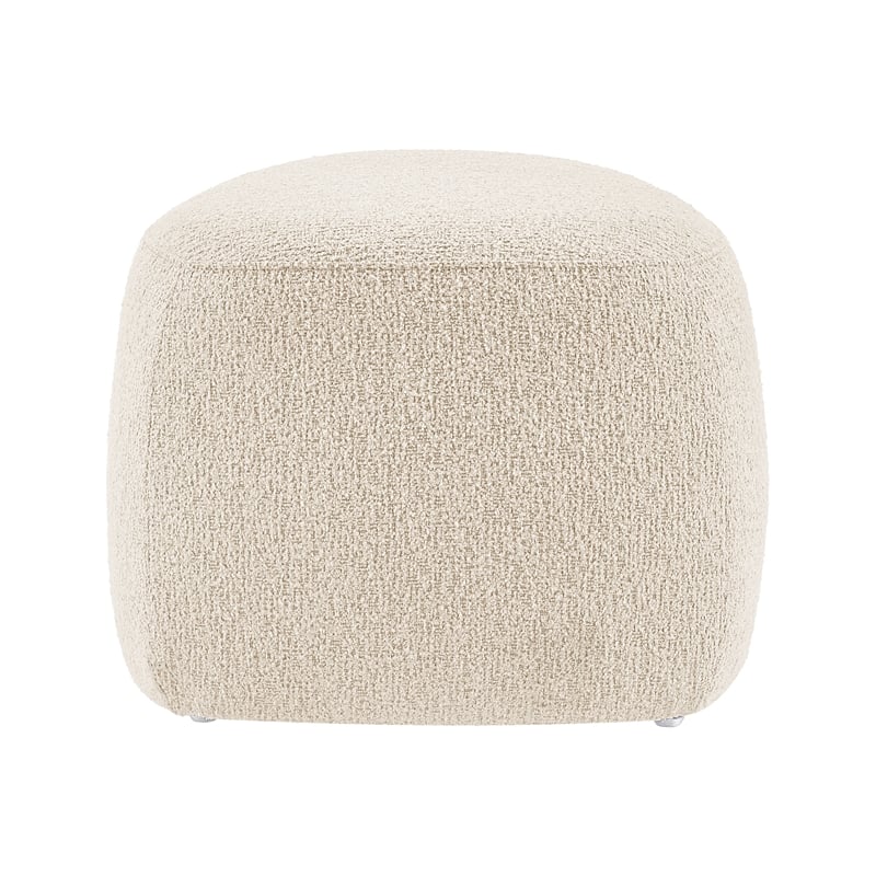 New Pacific Direct Carlese Fabric Small Ottoman in Palladian Beige