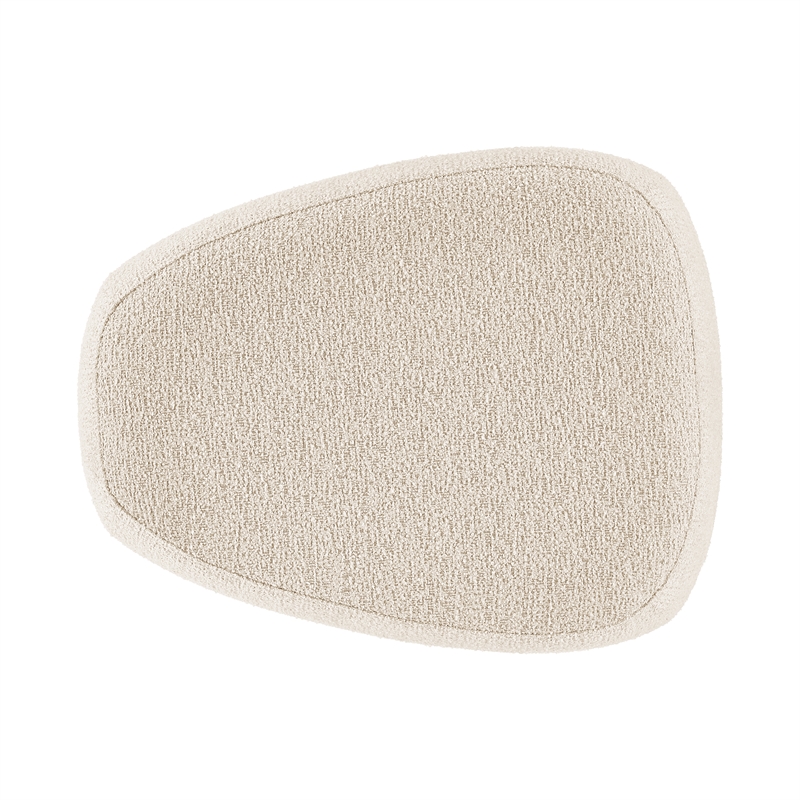 New Pacific Direct Carlese Fabric Small Ottoman in Palladian Beige