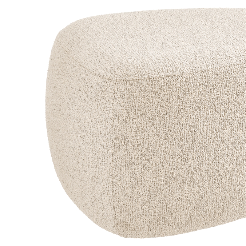 New Pacific Direct Carlese Fabric Small Ottoman in Palladian Beige
