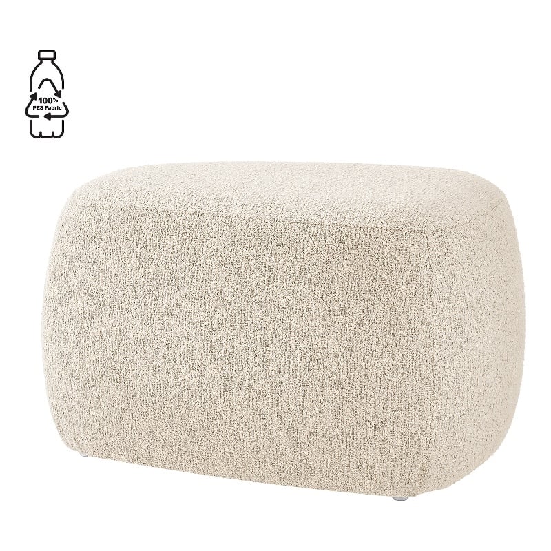New Pacific Direct Carlese Fabric Small Ottoman in Palladian Beige
