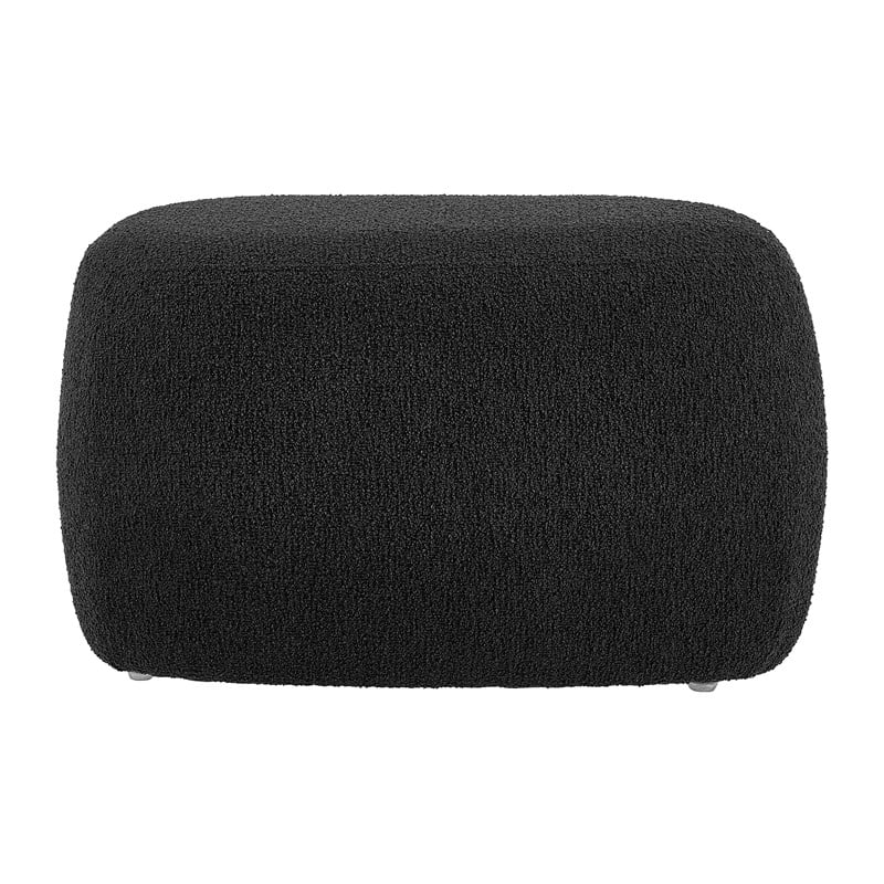 New Pacific Direct Carlese Fabric Small Ottoman in Palladian Charcoal