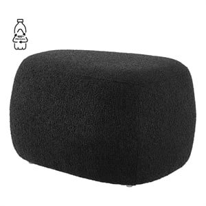 NPD Furniture Carlese Fabric Small Ottoman in Palladian Charcoal