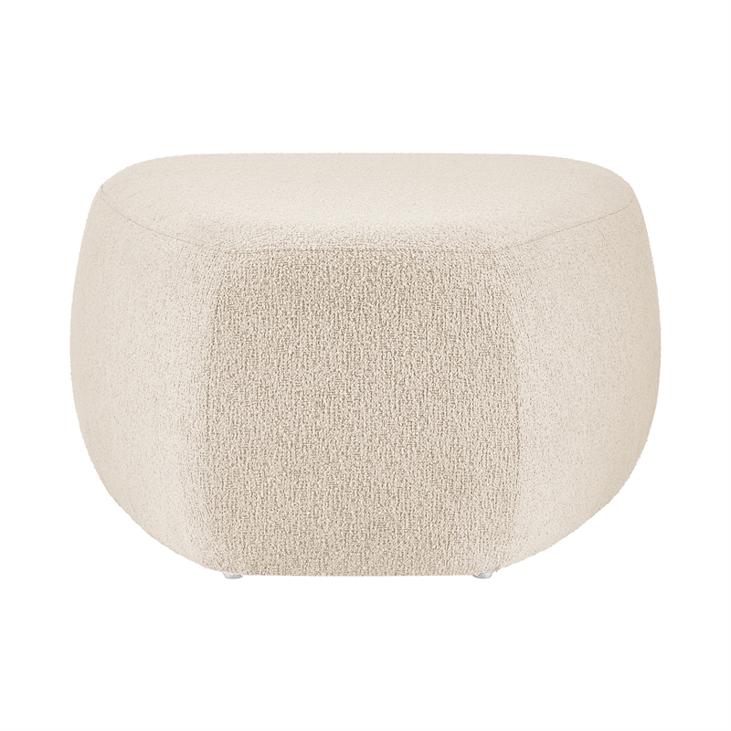 New Pacific Direct Carlese Fabric Big Ottoman in Palladian Beige