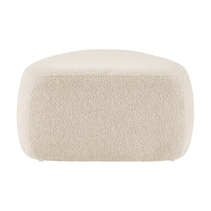 New Pacific Direct Carlese Fabric Big Ottoman in Palladian Beige