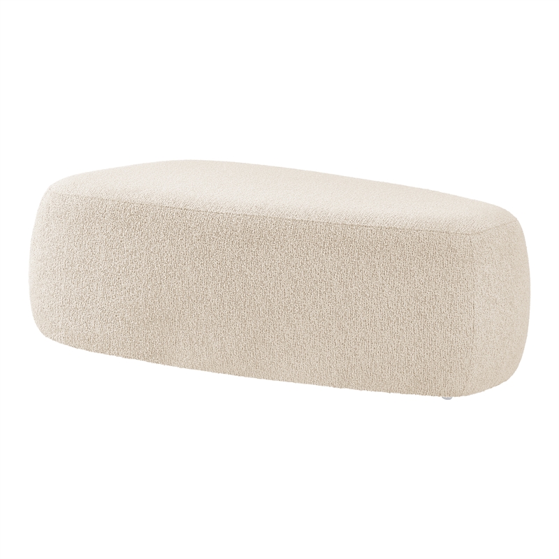 New Pacific Direct Carlese Fabric Big Ottoman in Palladian Beige