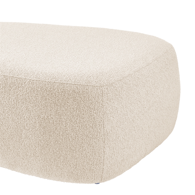 New Pacific Direct Carlese Fabric Big Ottoman in Palladian Beige