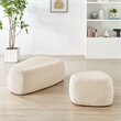 NPD Furniture Carlese Fabric Big Ottoman in Palladian Beige