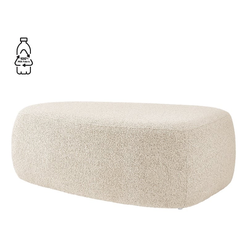 New Pacific Direct Carlese Fabric Big Ottoman in Palladian Beige