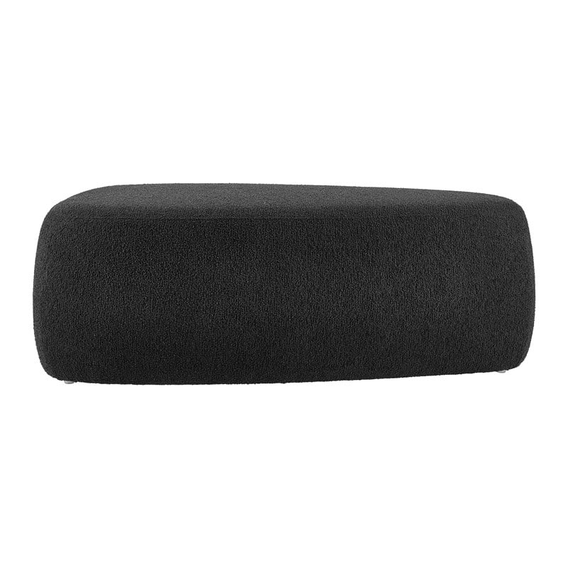 New Pacific Direct Carlese Fabric Big Ottoman in Palladian Charcoal