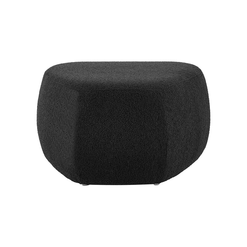 New Pacific Direct Carlese Fabric Big Ottoman in Palladian Charcoal