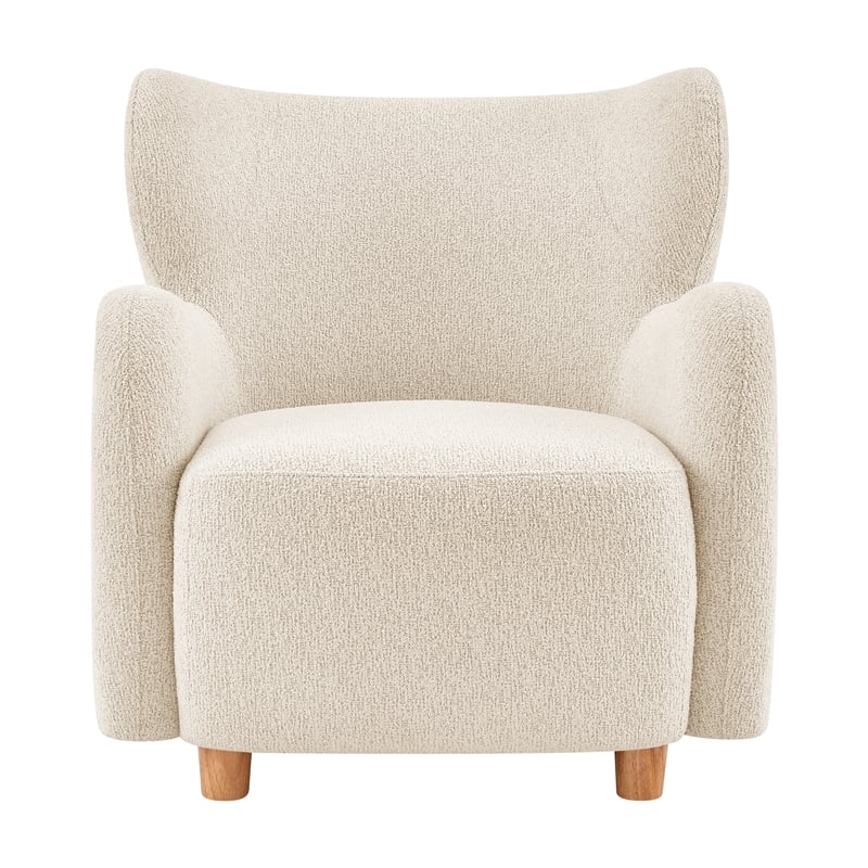 NPD Furniture Tiffani Fabric Accent Arm Chair in Palladian Beige