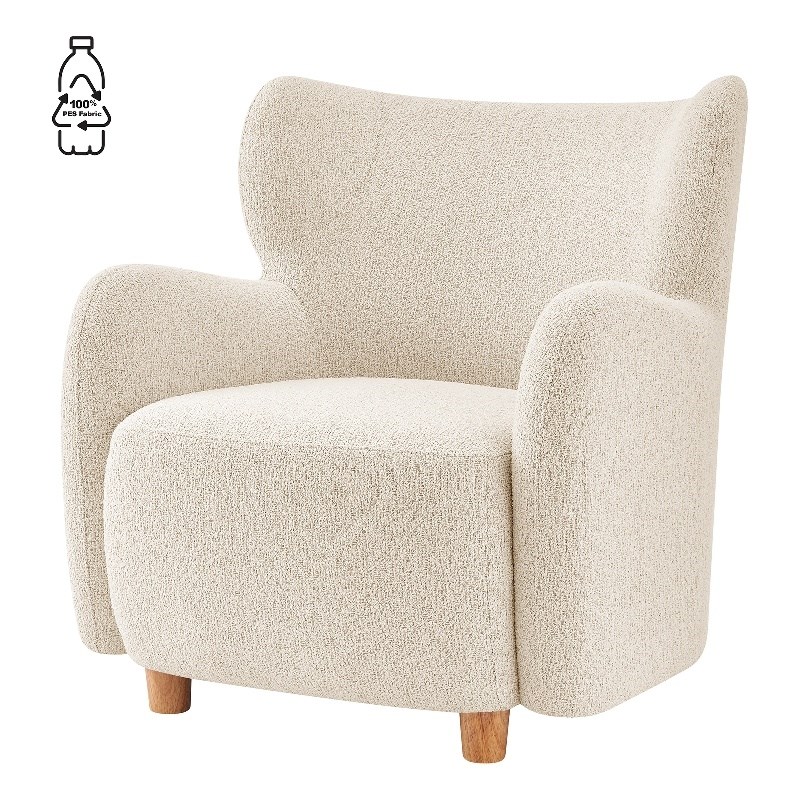 New Pacific Direct Tiffani Fabric Accent Arm Chair in Palladian Beige