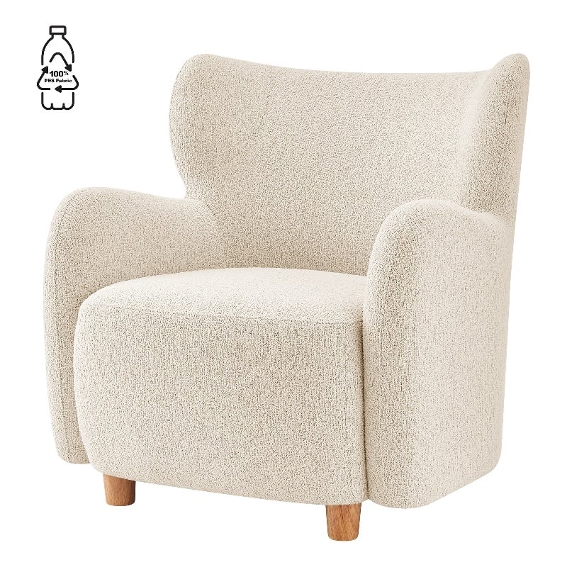 NPD Furniture Tiffani Fabric Accent Arm Chair in Palladian Beige