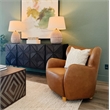 NPD Furniture Tiffani Faux Leather Accent Arm Chair in Vintage Cider