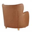 NPD Furniture Tiffani Faux Leather Accent Arm Chair in Vintage Cider