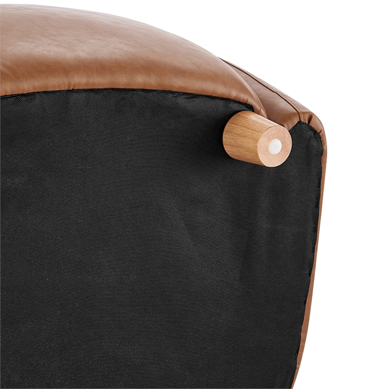 New Pacific Direct Tiffani Faux Leather Accent Arm Chair in Vintage Cider