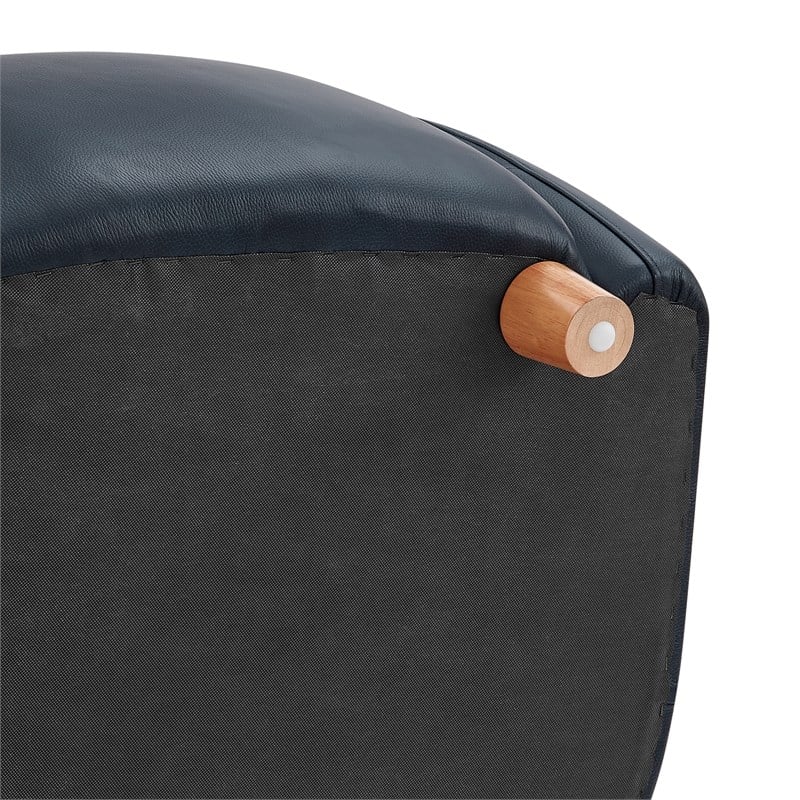 New Pacific Direct Tiffani Top Grain Leather Accent Arm Chair in Garrett Blue