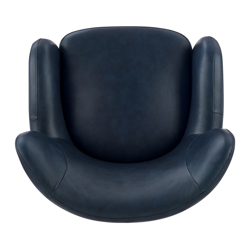 New Pacific Direct Tiffani Top Grain Leather Accent Arm Chair in Garrett Blue